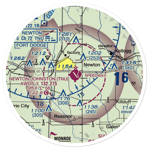 Newton Municipal Airport (TNU) VFR Sectional Sticker (20 mile)