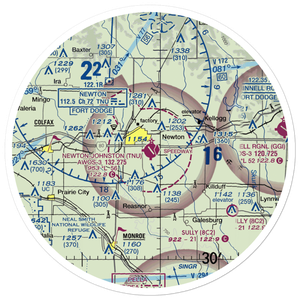 Newton Municipal Airport (TNU) VFR Sectional Sticker (30 mile)