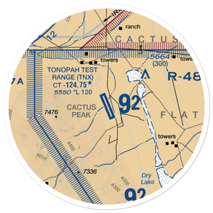 Tonopah Test Range Airport (TNX) VFR Sectional Sticker (20 mile)
