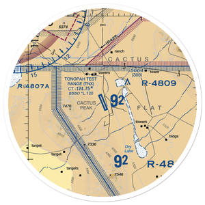 Tonopah Test Range Airport (TNX) VFR Sectional Sticker (30 mile)