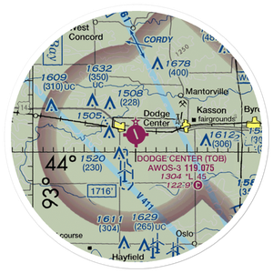 Dodge Center Airport (TOB) VFR Sectional Sticker (20 mile)