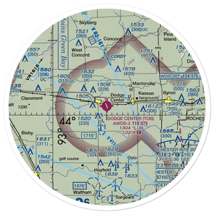 Dodge Center Airport (TOB) VFR Sectional Sticker (30 mile)