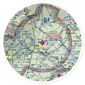 Toccoa Airport - R.G. Letourneau Field (TOC) VFR Sectional Sticker (30 mile)