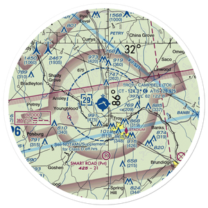Troy Municipal Airport at N Kenneth Campbell Field (TOI) VFR Sectional Sticker (30 mile)