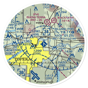 Philip Billard Municipal Airport (TOP) VFR Sectional Sticker (20 mile)