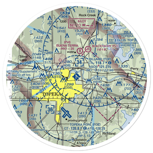 Philip Billard Municipal Airport (TOP) VFR Sectional Sticker (30 mile)