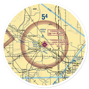 Torrington Municipal Airport (TOR) VFR Sectional Sticker (30 mile)
