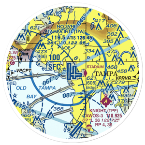 Tampa International Airport (TPA) VFR Sectional Sticker (20 mile)