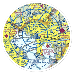 Tampa International Airport (TPA) VFR Sectional Sticker (30 mile)