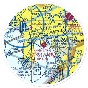 Peter O Knight Airport (TPF) VFR Sectional Sticker (20 mile)