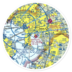 Peter O Knight Airport (TPF) VFR Sectional Sticker (30 mile)