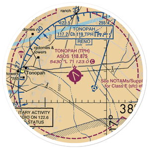 Tonopah Airport (TPH) VFR Sectional Sticker (20 mile)