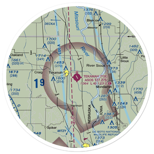 Tekamah Municipal Airport (TQE) VFR Sectional Sticker (30 mile)