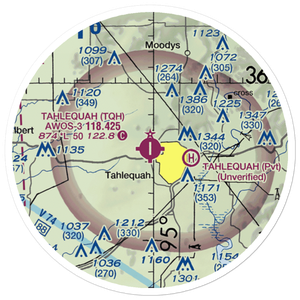 Tahlequah Municipal Airport (TQH) VFR Sectional Sticker (20 mile)