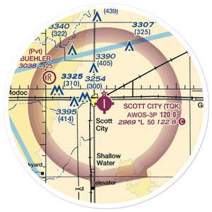 Scott City Municipal Airport (TQK) VFR Sectional Sticker (20 mile)