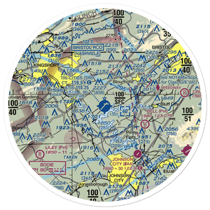 Tri-Cities Regional TN/VA Airport (TRI) VFR Sectional Sticker (30 mile)