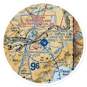 Truckee Tahoe Airport (TRK) VFR Sectional Sticker (20 mile)
