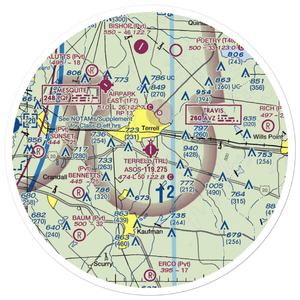 Terrell Municipal Airport (TRL) VFR Sectional Sticker (30 mile)