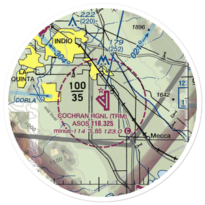 Jacqueline Cochran Regional Airport (TRM) VFR Sectional Sticker (20 mile)