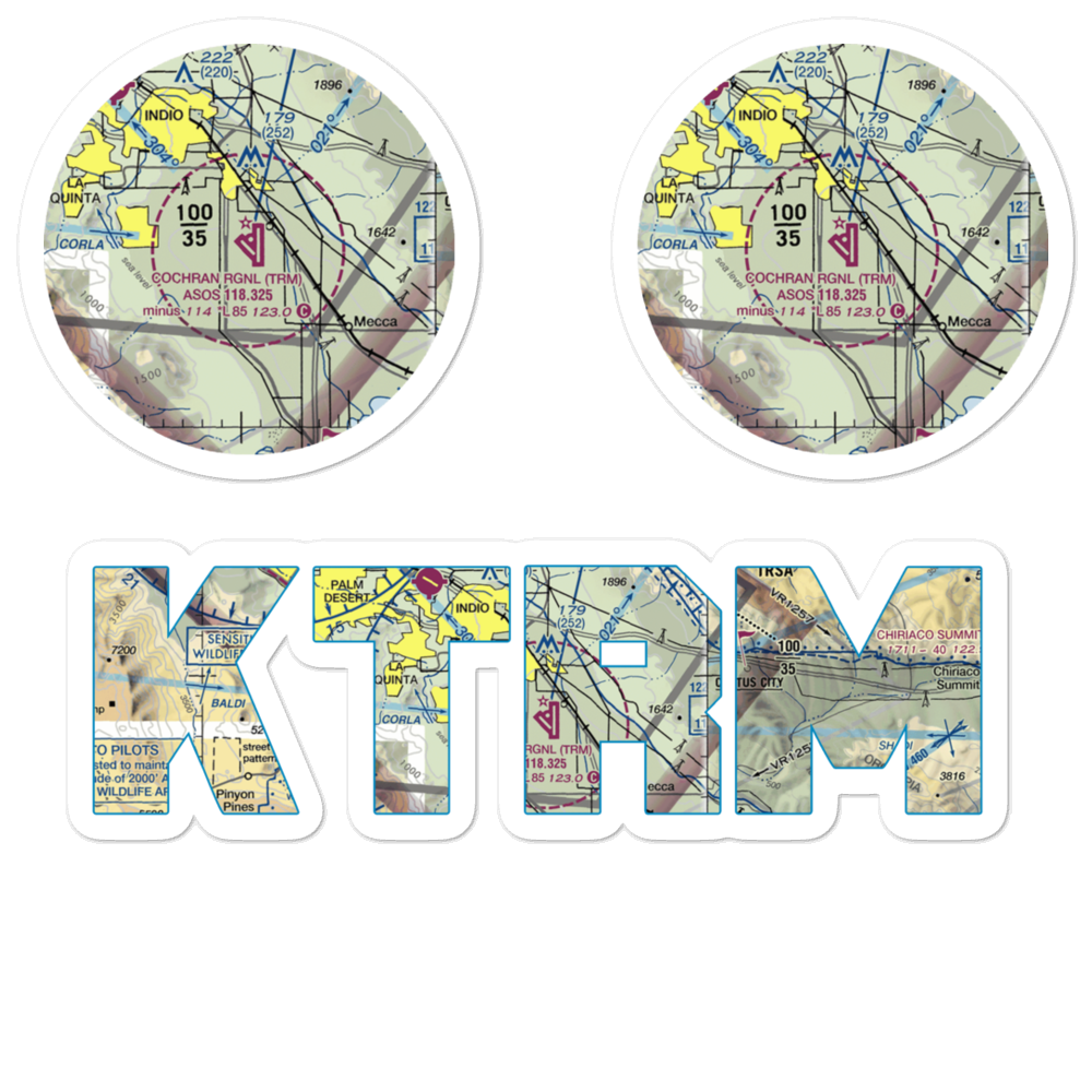 Jacqueline Cochran Regional Airport (TRM) VFR Sectional Sticker Pack 