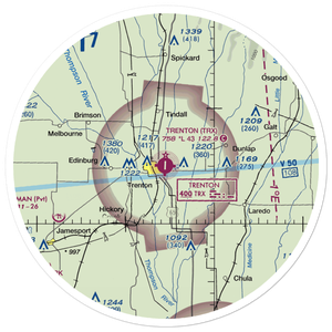 Trenton Municipal Airport (TRX) VFR Sectional Sticker (30 mile)