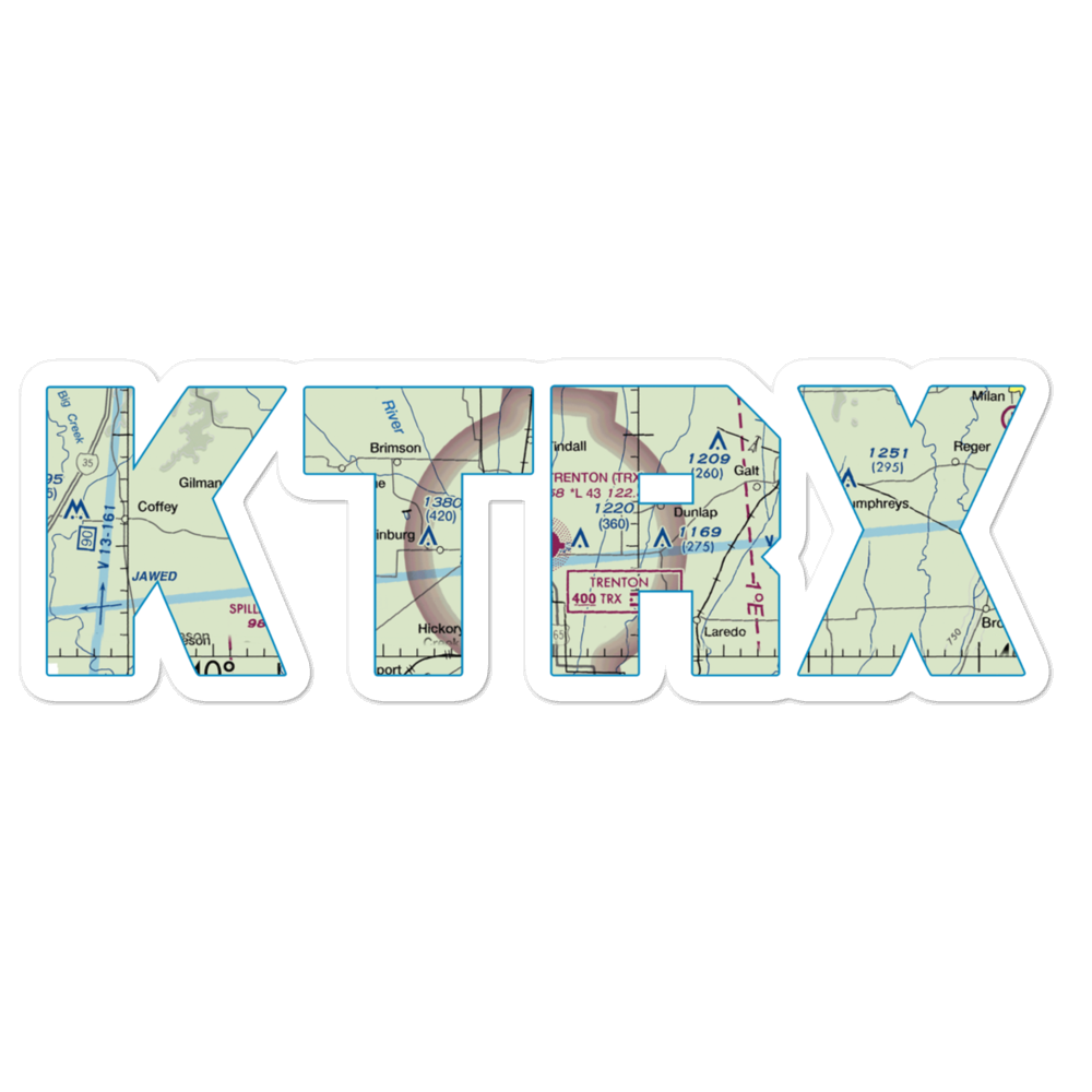 Trenton Municipal Airport (TRX) VFR Sectional Sticker 