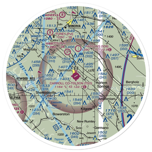 Carroll County-Tolson Airport (TSO) VFR Sectional Sticker (30 mile)