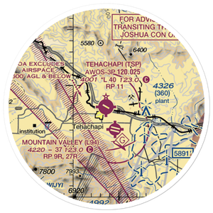 Tehachapi Municipal Airport (TSP) VFR Sectional Sticker (20 mile)