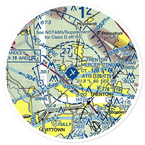 Trenton Mercer Airport (TTN) VFR Sectional Sticker (20 mile)