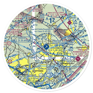 Trenton Mercer Airport (TTN) VFR Sectional Sticker (30 mile)
