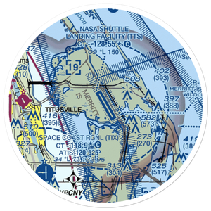 Nasa Shuttle Landing Facility Airport (TTS) VFR Sectional Sticker (20 mile)
