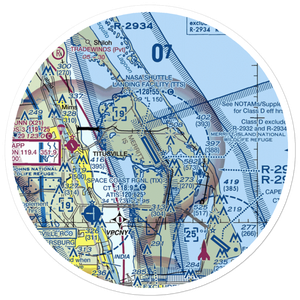 Nasa Shuttle Landing Facility Airport (TTS) VFR Sectional Sticker (30 mile)
