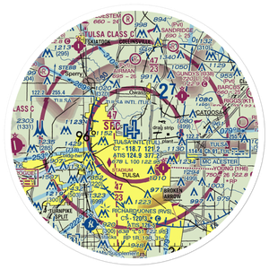 Tulsa International Airport (TUL) VFR Sectional Sticker (30 mile)