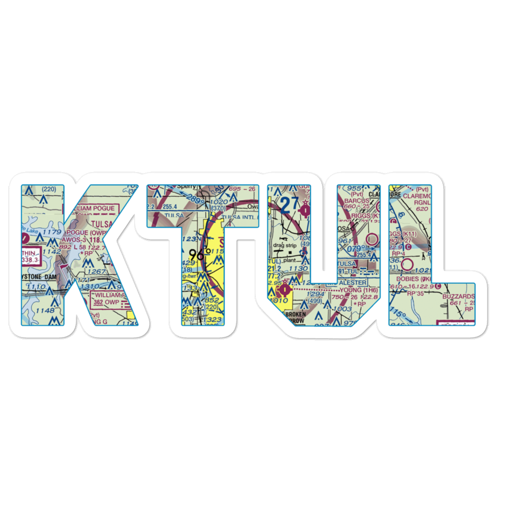 Tulsa International Airport (TUL) VFR Sectional Sticker 