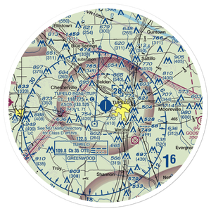 Tupelo Regional Airport (TUP) VFR Sectional Sticker (30 mile)