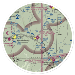 Cabool Memorial Airport (TVB) VFR Sectional Sticker (30 mile)