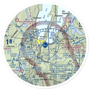 Cherry Capital Airport (TVC) VFR Sectional Sticker (30 mile)