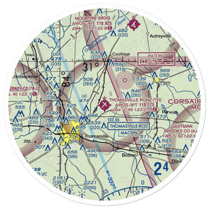 Thomasville Regional Airport (TVI) VFR Sectional Sticker (30 mile)