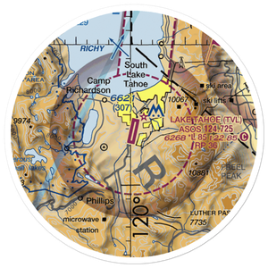Lake Tahoe Airport (TVL) VFR Sectional Sticker (20 mile)