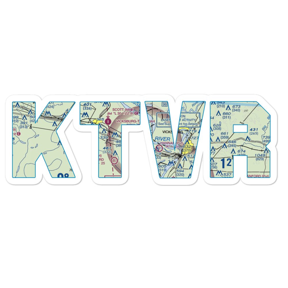 Vicksburg Tallulah Regional Airport (TVR) VFR Sectional Sticker 