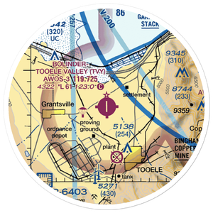 Bolinder Field Tooele Valley Airport (TVY) VFR Sectional Sticker (20 mile)
