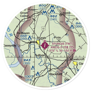 Sturgis Municipal Airport (TWT) VFR Sectional Sticker (20 mile)