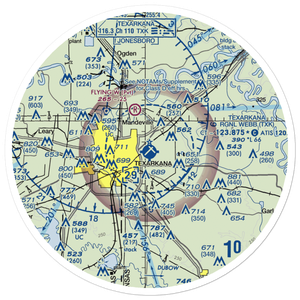 Texarkana Regional Webb Field (TXK) VFR Sectional Sticker (30 mile)