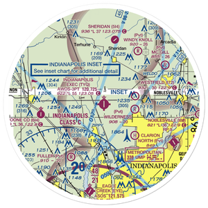 Indianapolis Executive Airport (TYQ) VFR Sectional Sticker (30 mile)
