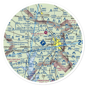 Tyler Pounds Regional Airport (TYR) VFR Sectional Sticker (30 mile)