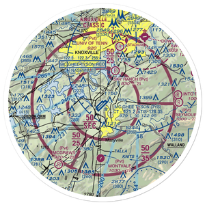 McGhee Tyson Airport (TYS) VFR Sectional Sticker (30 mile)