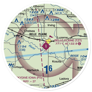 Belle Plaine Municipal Airport (TZT) VFR Sectional Sticker (20 mile)