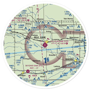 Belle Plaine Municipal Airport (TZT) VFR Sectional Sticker (30 mile)