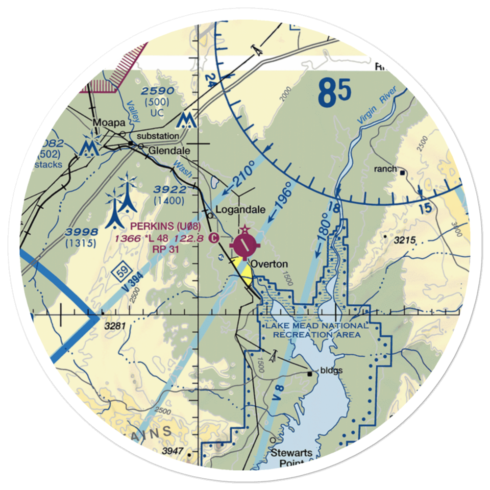 Perkins Field (U08) VFR Sectional Sticker (30 mile) 