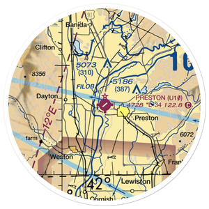 Preston Airport (U10) VFR Sectional Sticker (20 mile)